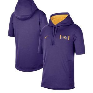 Nike LSU Tigers On-Field Team Issue Short-Sleeve Showout Hoodie Men M CT5544-547